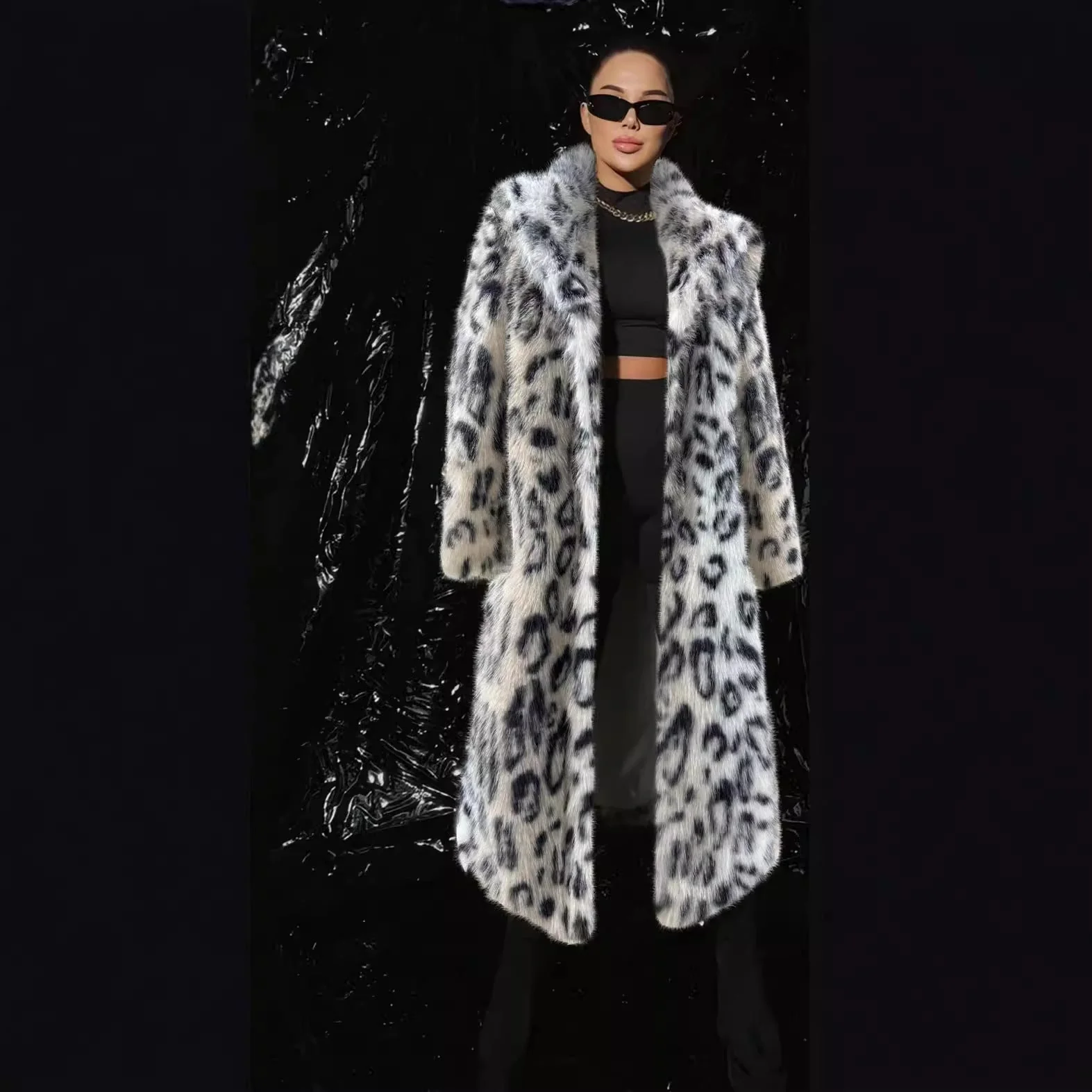 The Fierce Luxe | Leopard Print Imitation Fox Fur Coat - Image 4