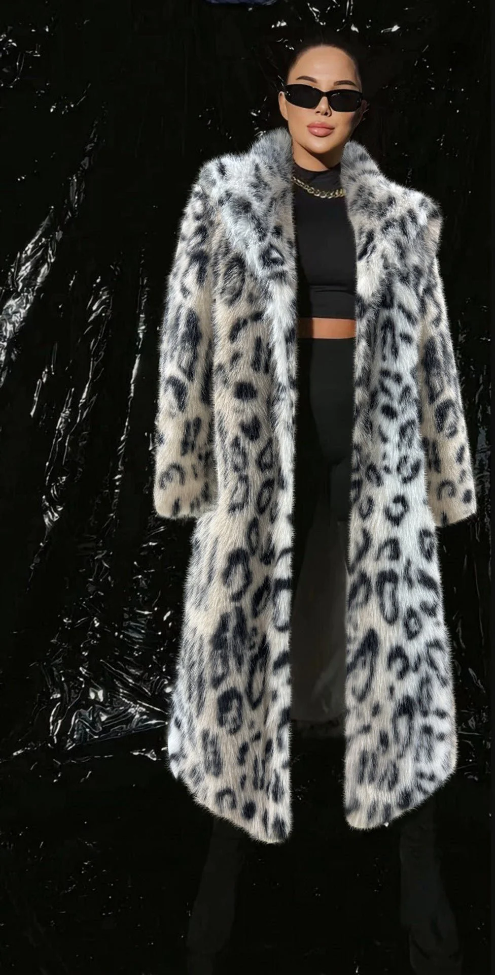 The Fierce Luxe | Leopard Print Imitation Fox Fur Coat - Image 7