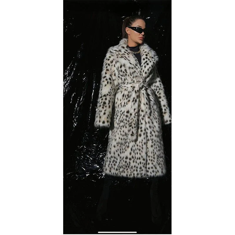 The Fierce Luxe | Leopard Print Imitation Fox Fur Coat FD - Image 5