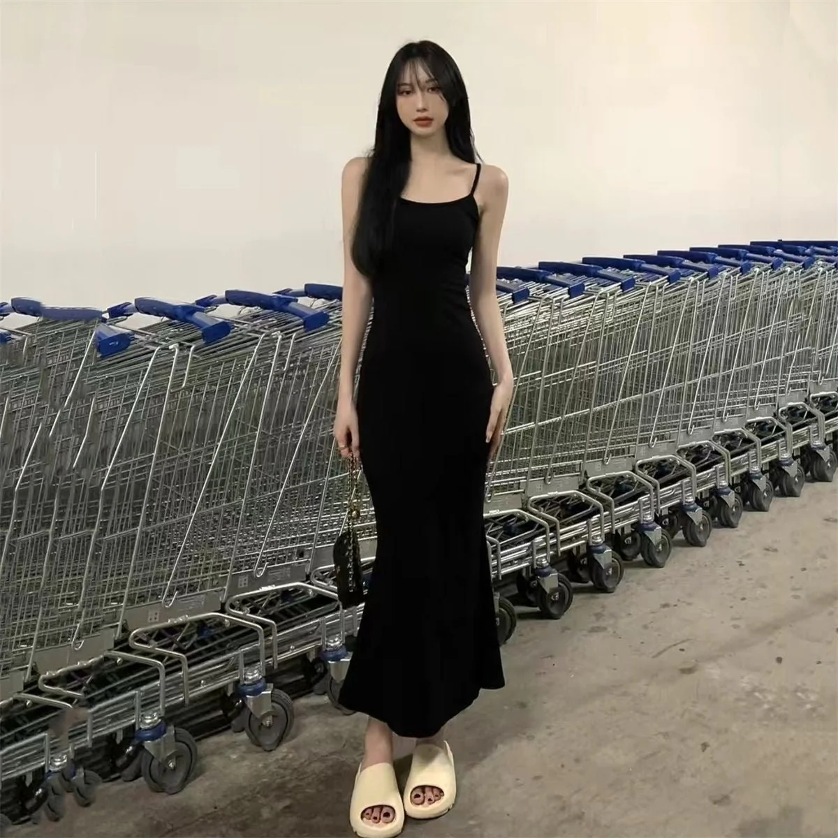 The Fishtail Siren | Women's Sleeveless Backless Suspender Fishtail Maxi Dres - Image 12