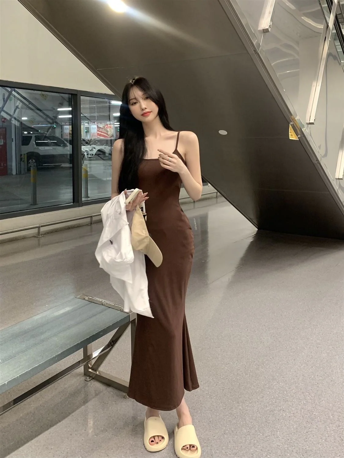 The Fishtail Siren | Women's Sleeveless Backless Suspender Fishtail Maxi Dres - Image 14