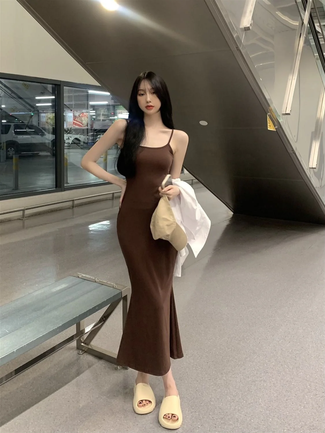 The Fishtail Siren | Women's Sleeveless Backless Suspender Fishtail Maxi Dres - Image 17