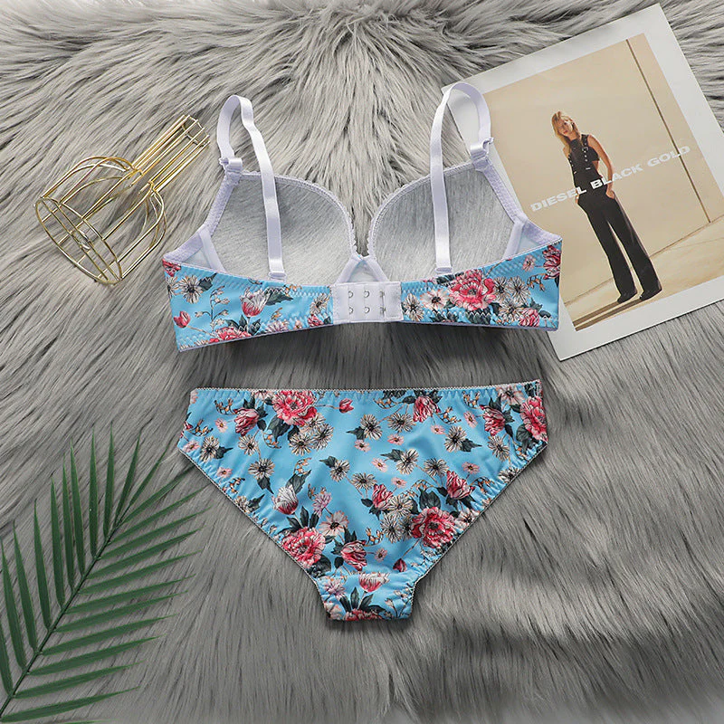 The Floral Lace | Printed Lace Push-Up Bra Set - Image 2
