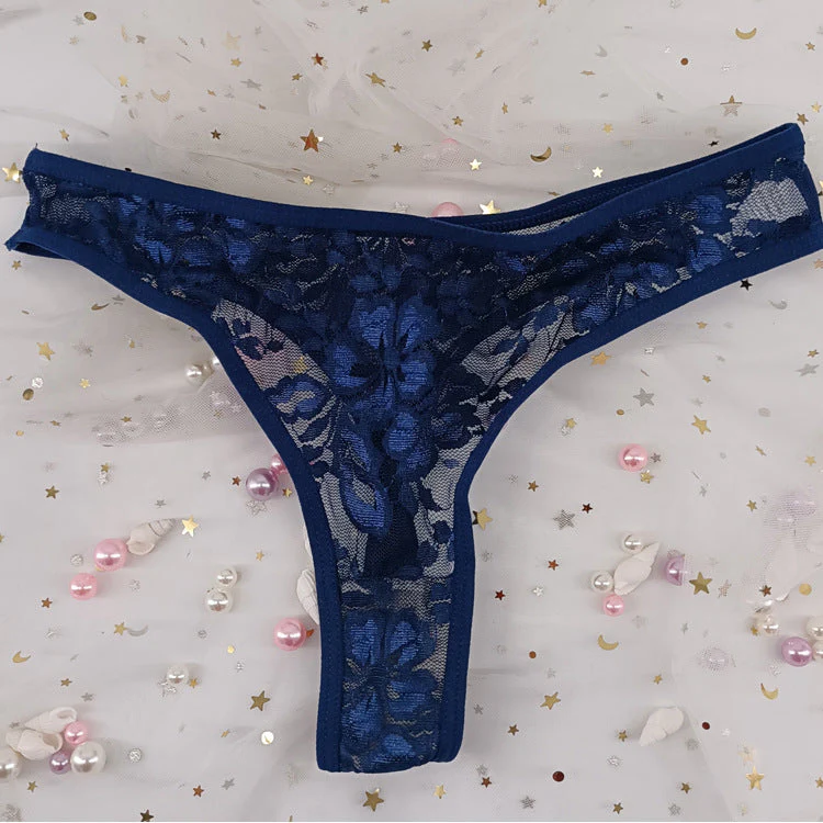 The Floral Tease | Women's Floral Lace Low-Rise Thong Panties - Image 8