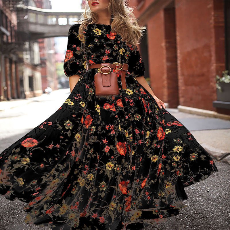 The Floral Whisper | Printed Princess Swing Long Dress - Image 9