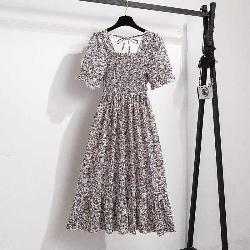 The French Muse | Floral Square-Neck Petal-Sleeve Midi Dress - Image 17