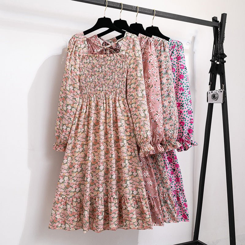 The French Whisper | Floral Off-Shoulder Lotus-Leaf Long-Sleeve Dress - Image 3