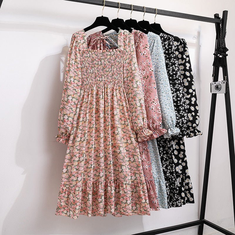 The French Whisper | Floral Off-Shoulder Lotus-Leaf Long-Sleeve Dress - Image 4