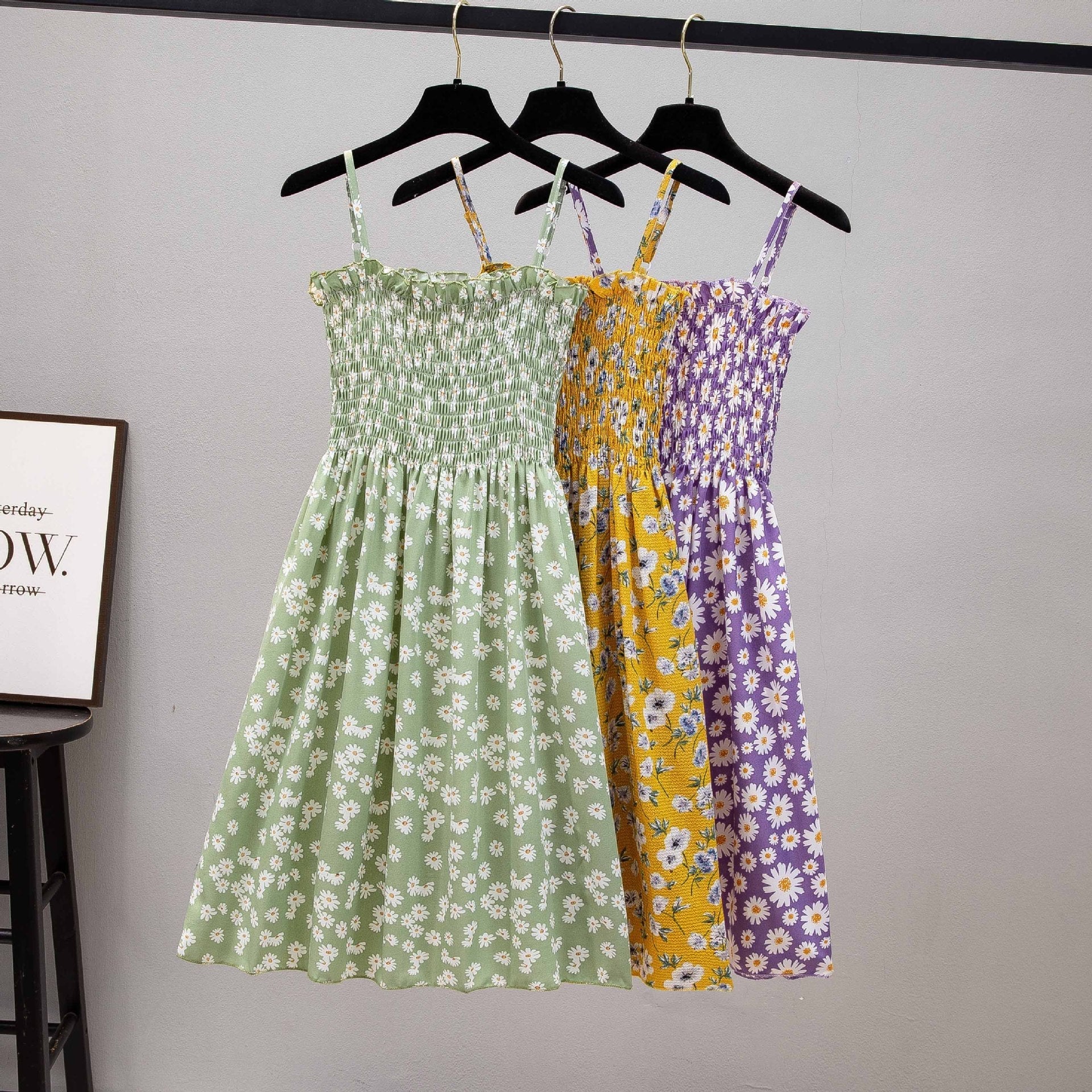 The French Whisper | Floral Suspender A-Line Midi Dress - Image 2
