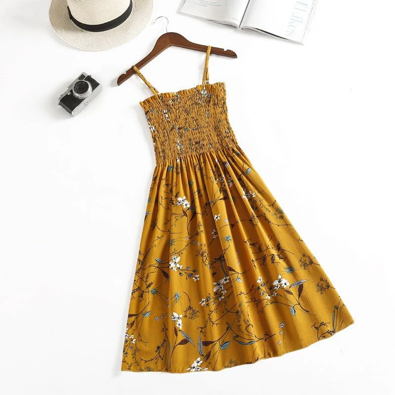 The French Whisper | Floral Suspender A-Line Midi Dress - Image 7