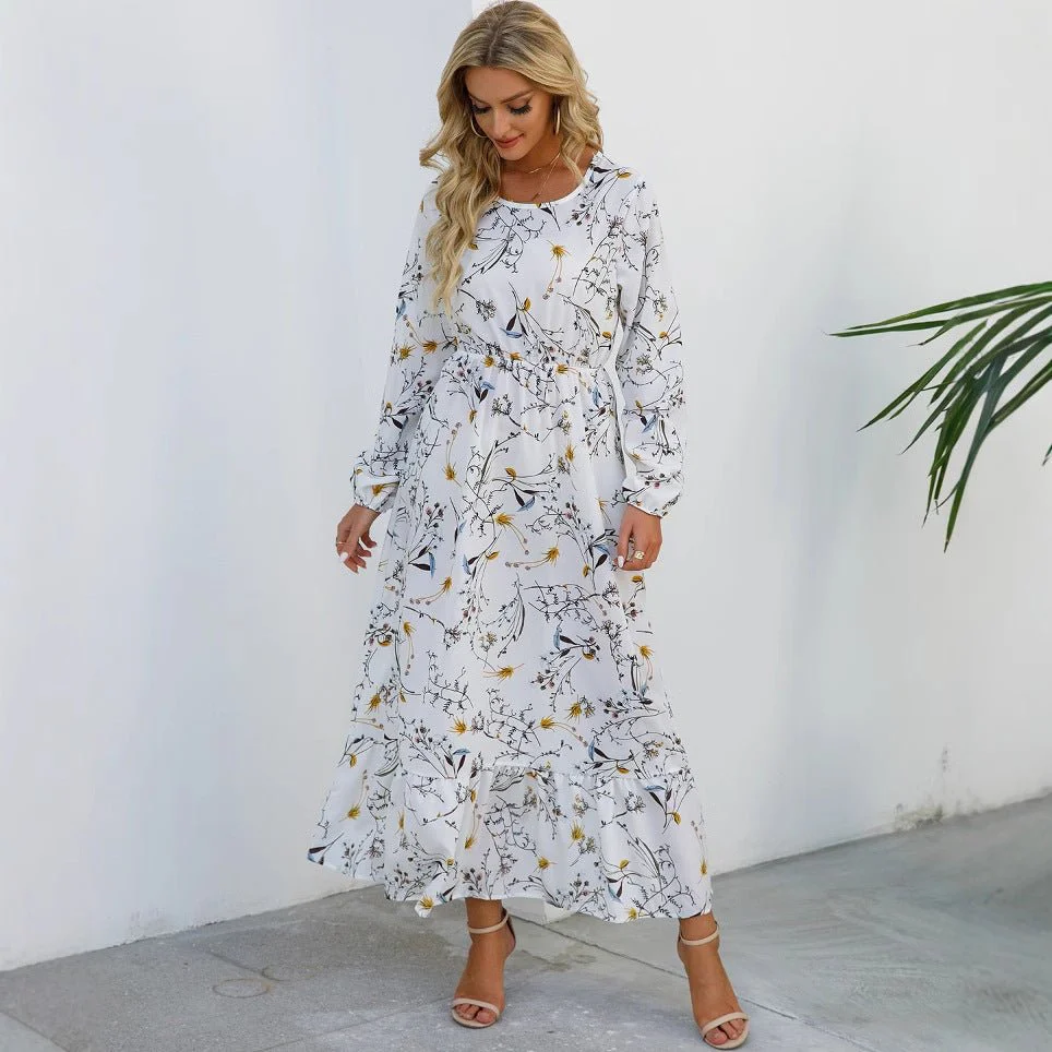 The Gentle Breeze | Floral High-Waist Pendulum Long Dress - Image 2