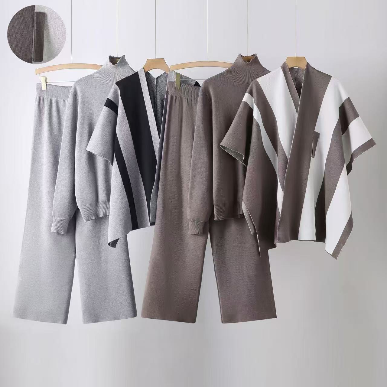 The Geo Elegance | Women's Geometric Print Long-Sleeve Top & Pants Set - Image 2