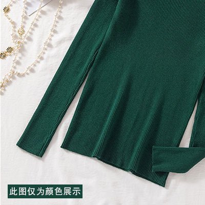 The Graceful Embrace | Women's High Collar Slim Fit Pullover Sweater - Image 20