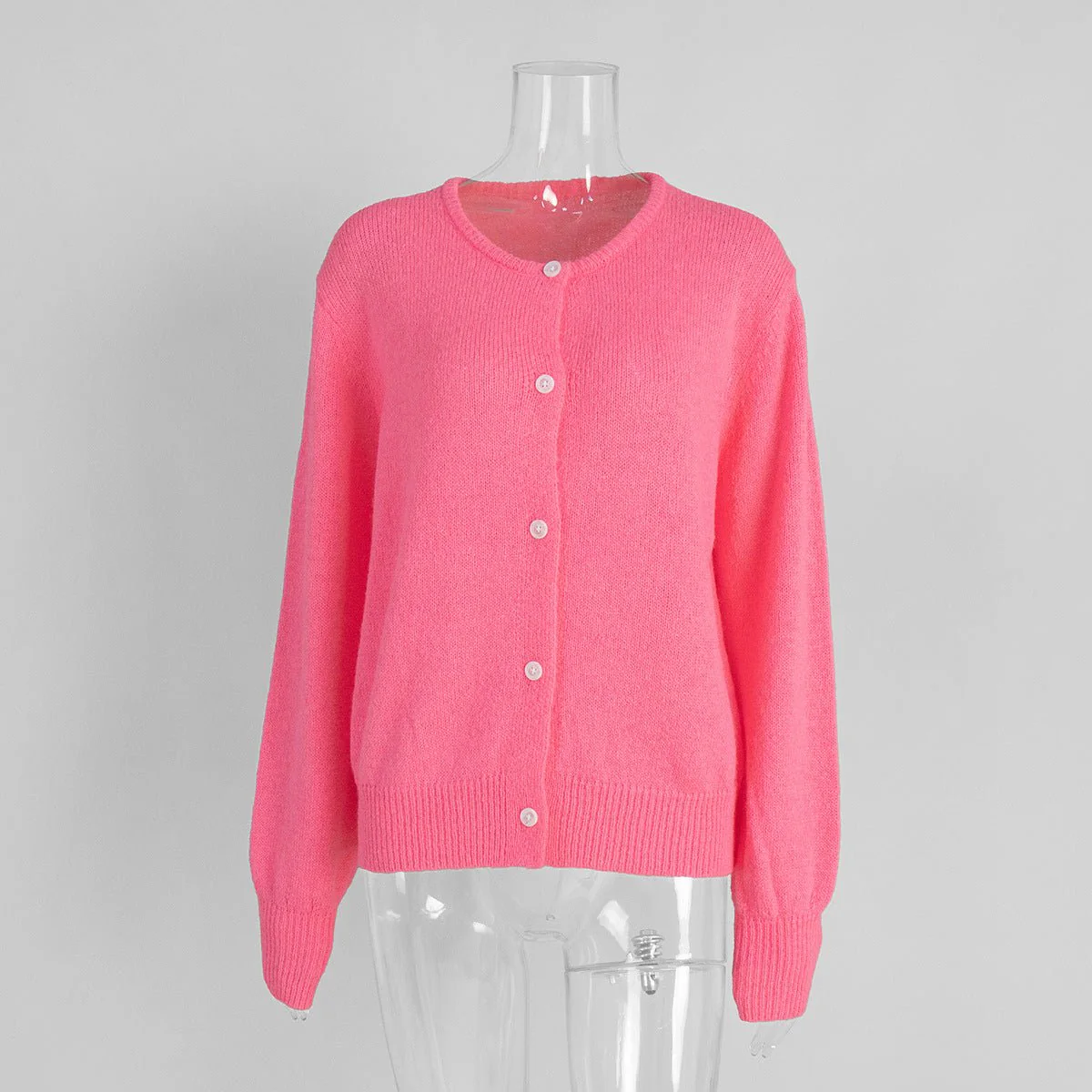 The Ice Cream Dream | Solid Color Mohair Blend Button-Up Cardigan Sweater - Image 6