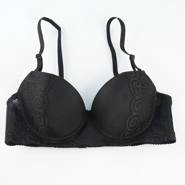 The Lace Allure | Black Lace Push-Up Underwire Bra - Image 5