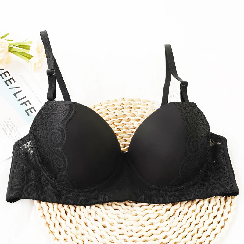 The Lace Allure | Black Lace Push-Up Underwire Bra - Image 6