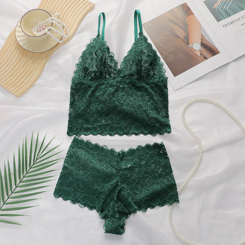 The Lace Back | Lace Wireless Triangle Cup Bra & Panty Set (FD) - Image 2