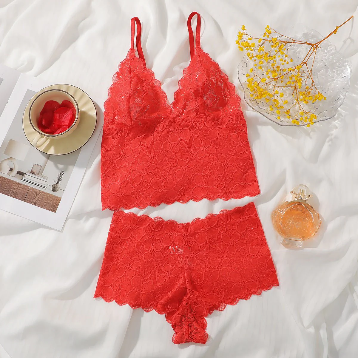 The Lace Back | Lace Wireless Triangle Cup Bra & Panty Set (FD) - Image 4