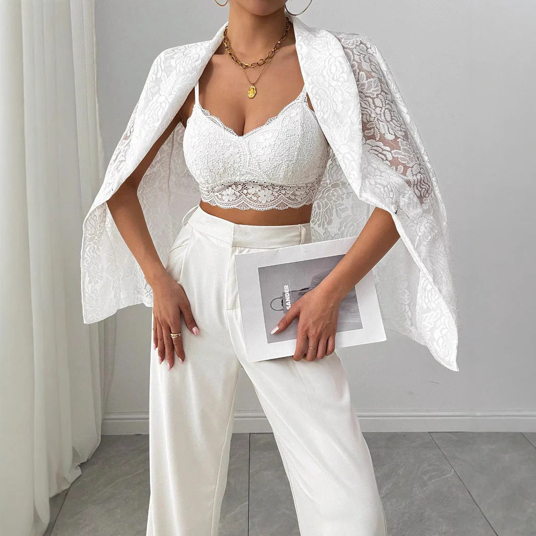 The Lace Blossom | Women's Embroidered Floral Lace Blazer - Image 4