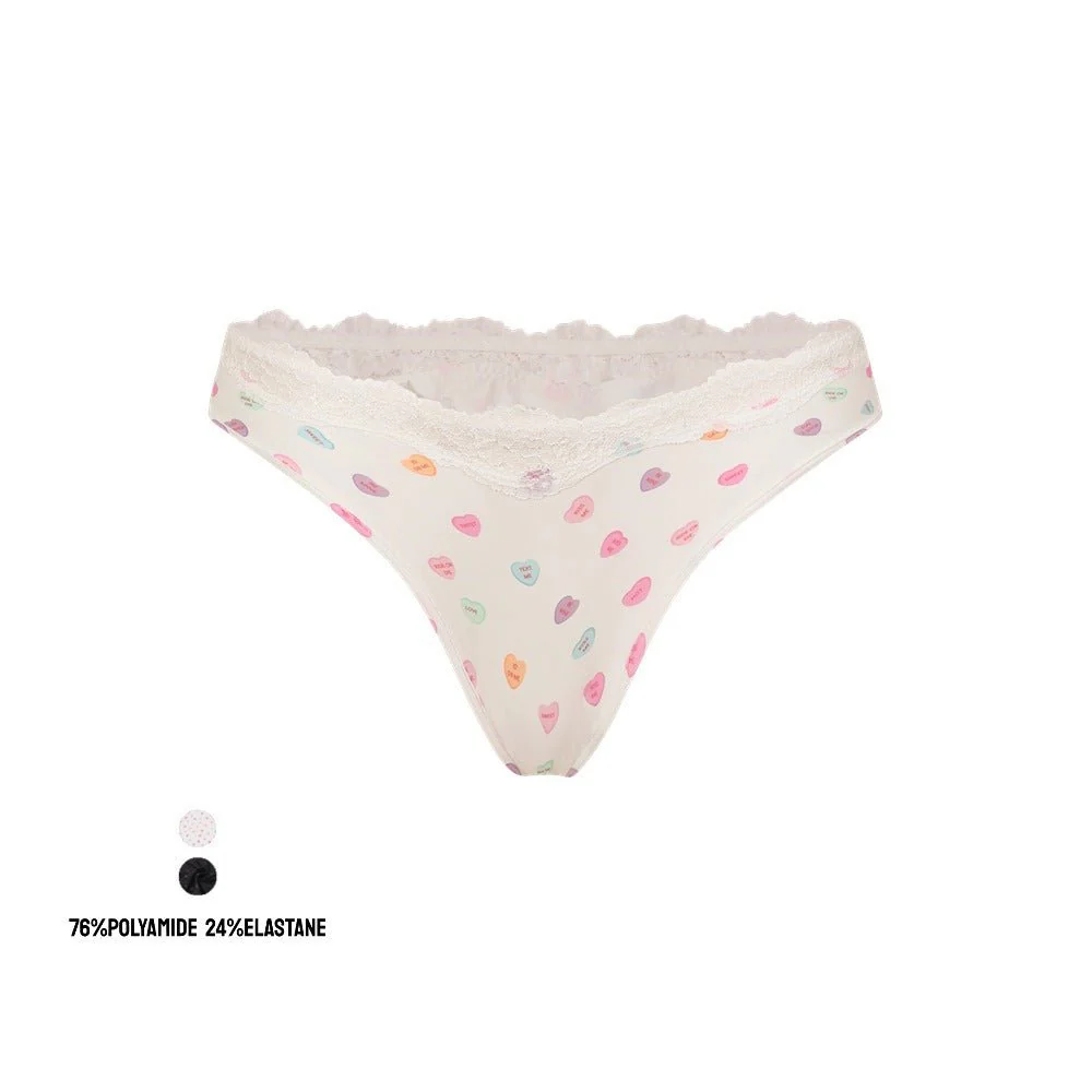 The Lace Dipped Thong | High-Stretch Snatched V-Cut Thong