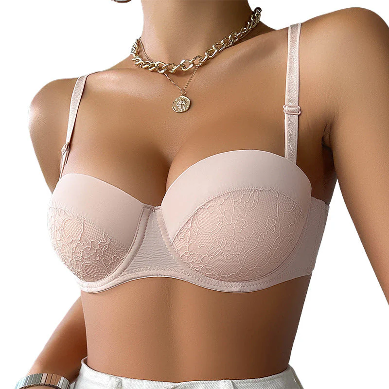 The Lace Lift | Nude/Black Lace Push-Up Underwire Bra - Image 2