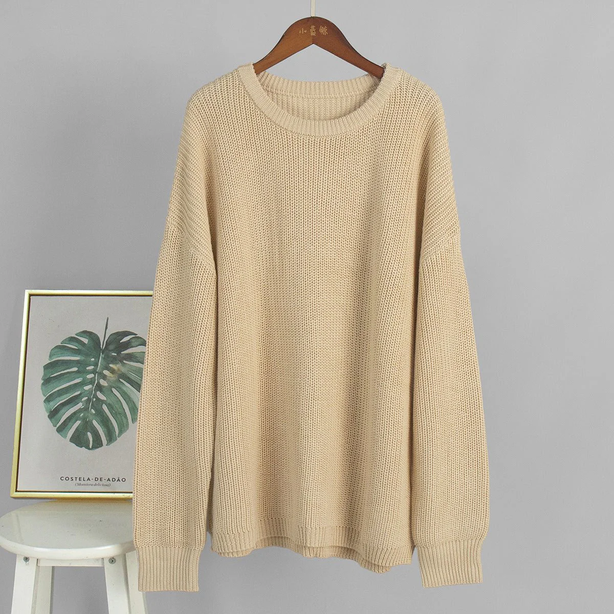 The Lantern Glow | Solid Color Lantern Sleeve Round-Neck Knit Sweater - Image 10