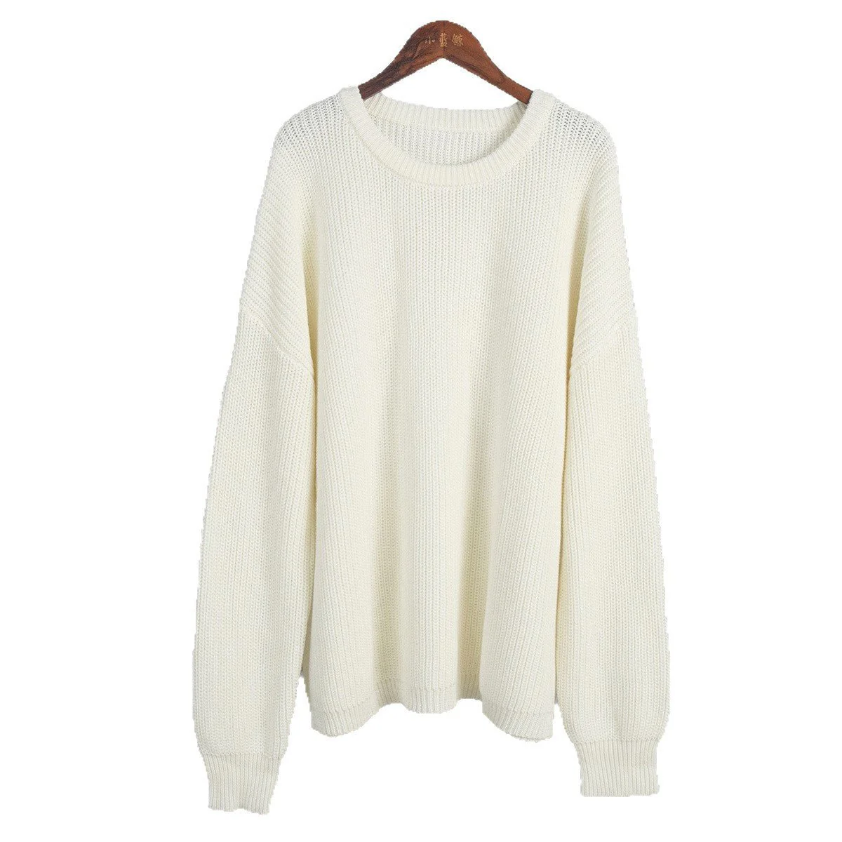 The Lantern Glow | Solid Color Lantern Sleeve Round-Neck Knit Sweater - Image 5