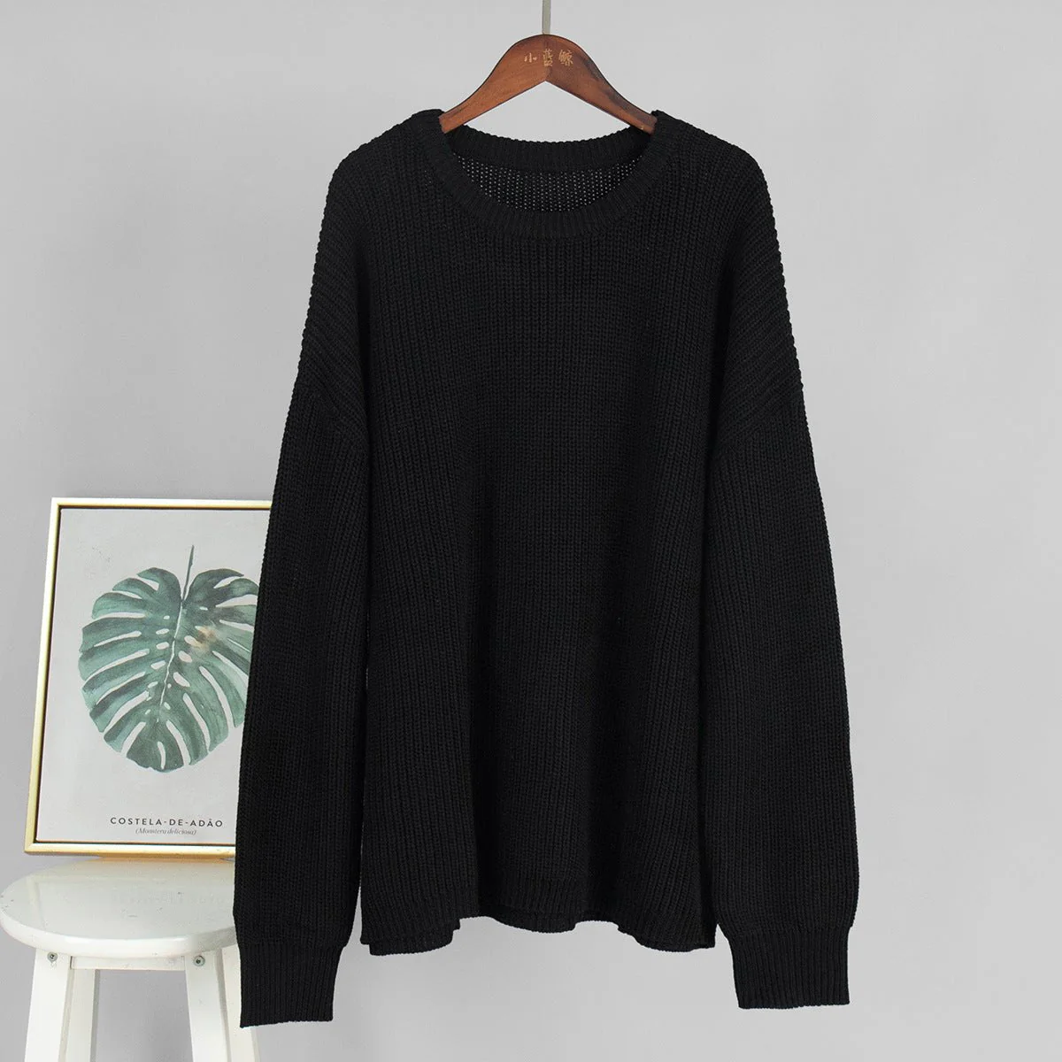 The Lantern Glow | Solid Color Lantern Sleeve Round-Neck Knit Sweater - Image 8