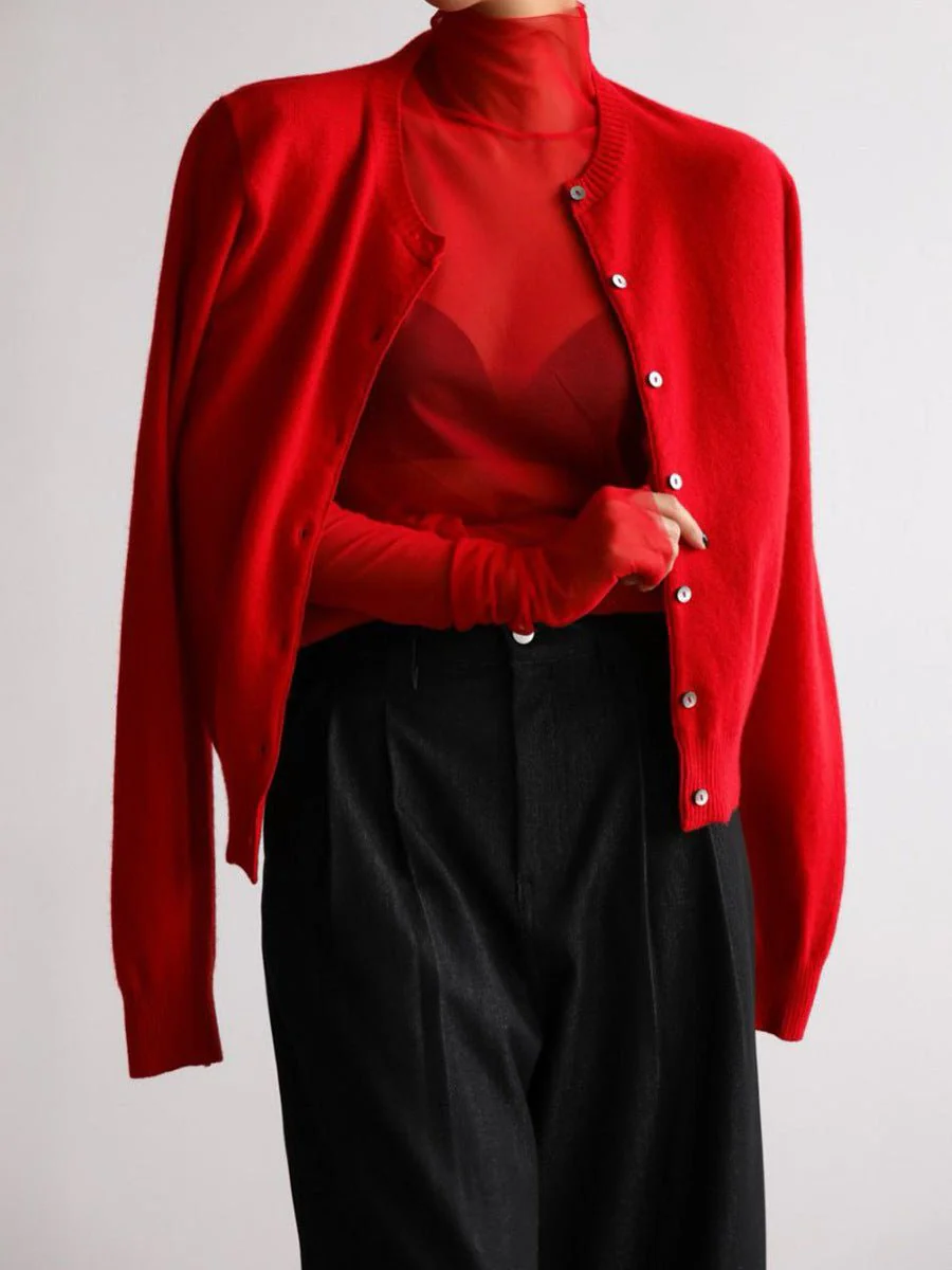 The Layered Luxe | Solid Color Vest & Matching Cardigan Set FD - Image 14