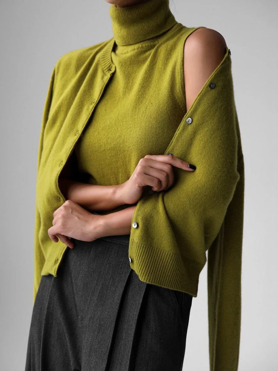 The Layered Luxe | Solid Color Vest & Matching Cardigan Set FD - Image 16