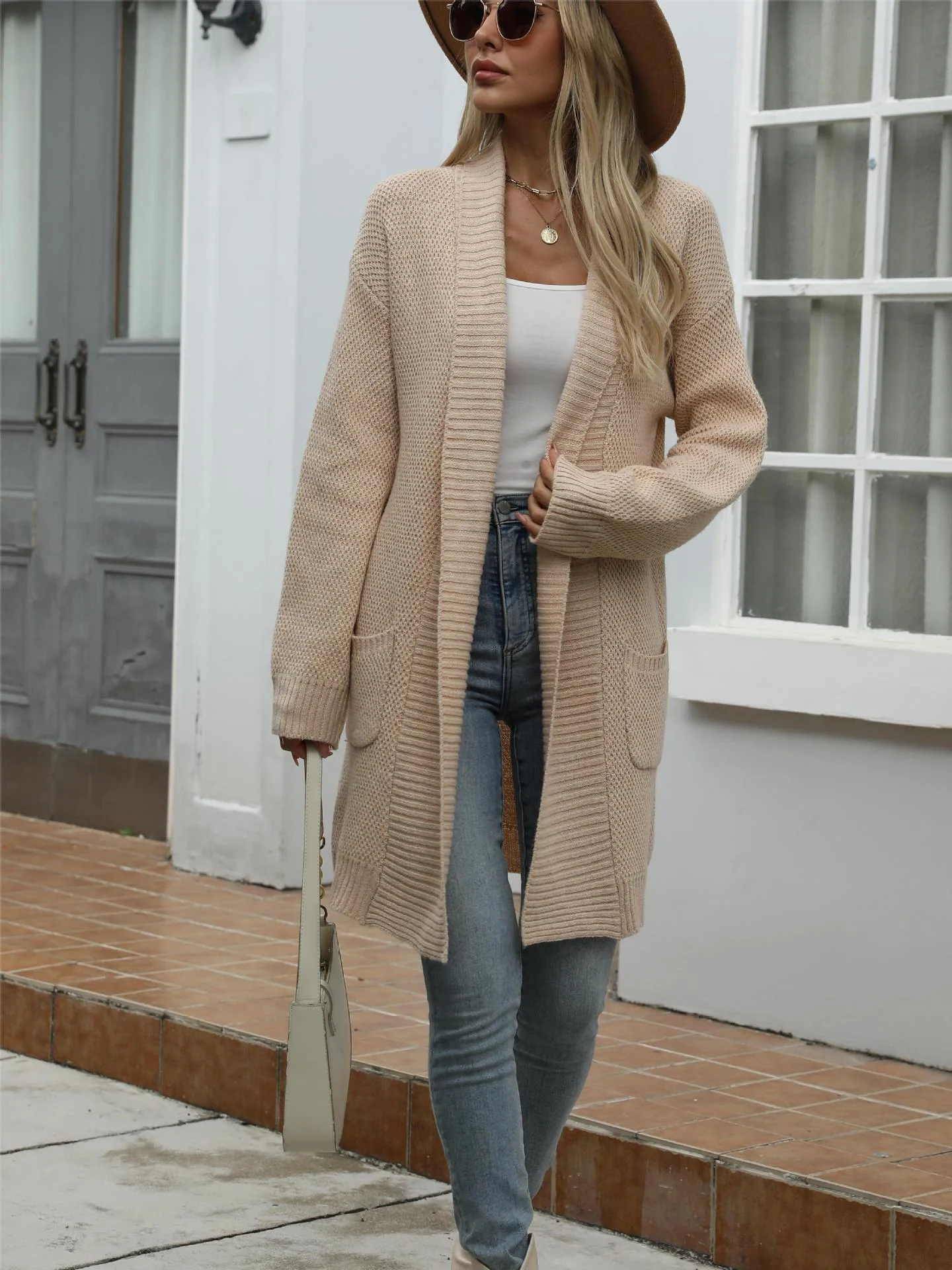 The Lazy Grace | Women's Loose Lapel Long Cardigan Sweater - Image 6