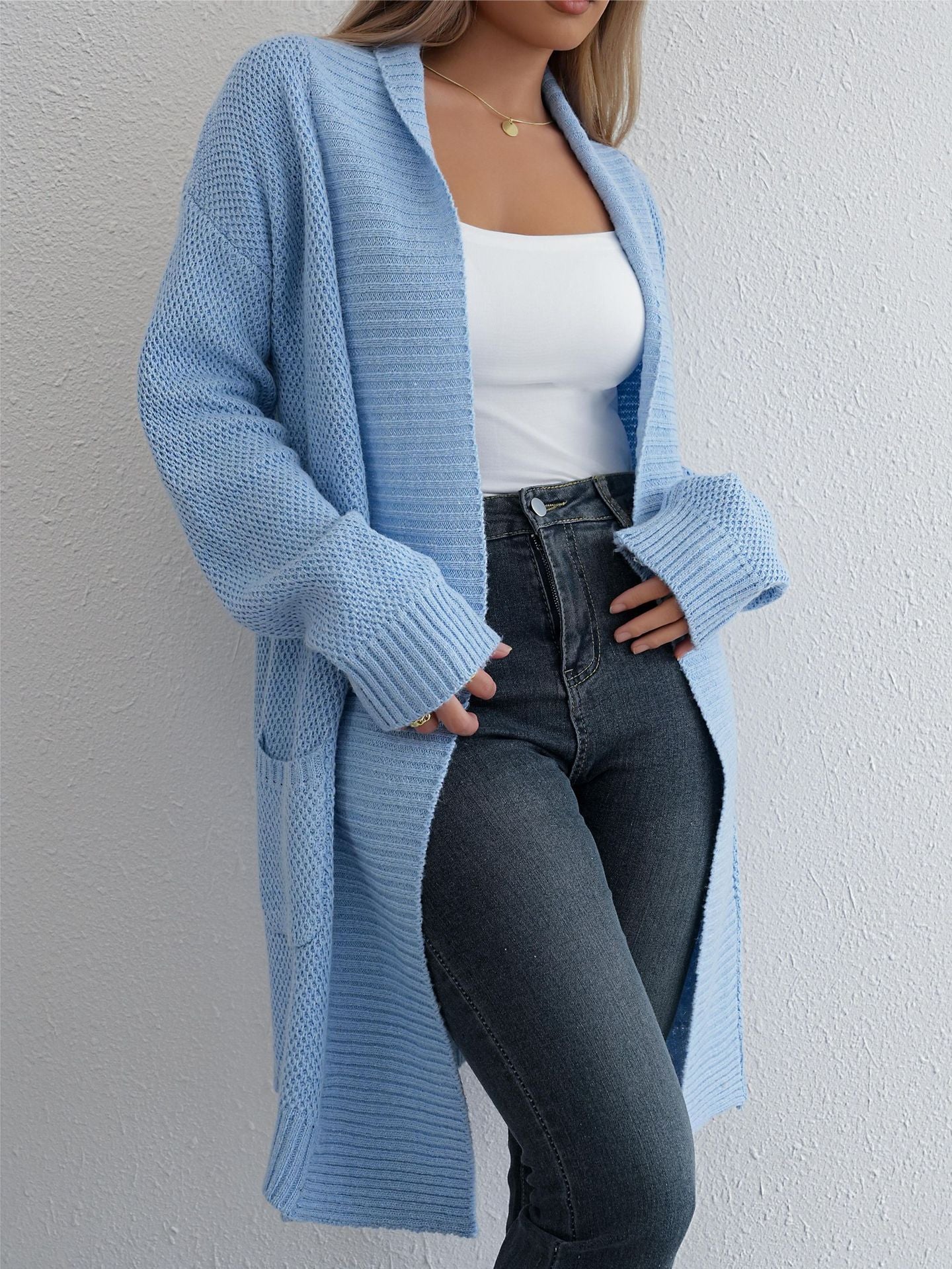 The Lazy Grace | Women's Loose Lapel Long Cardigan Sweater - Image 8