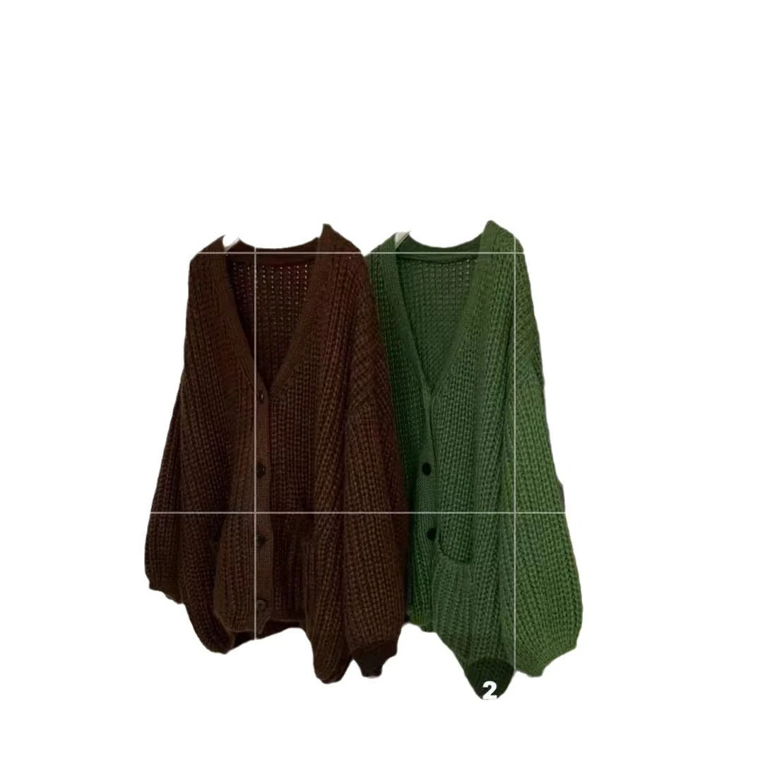 The Lazy Luxe | Solid Color V-Neck Wool Blend Knit Cardigan FD - Image 5