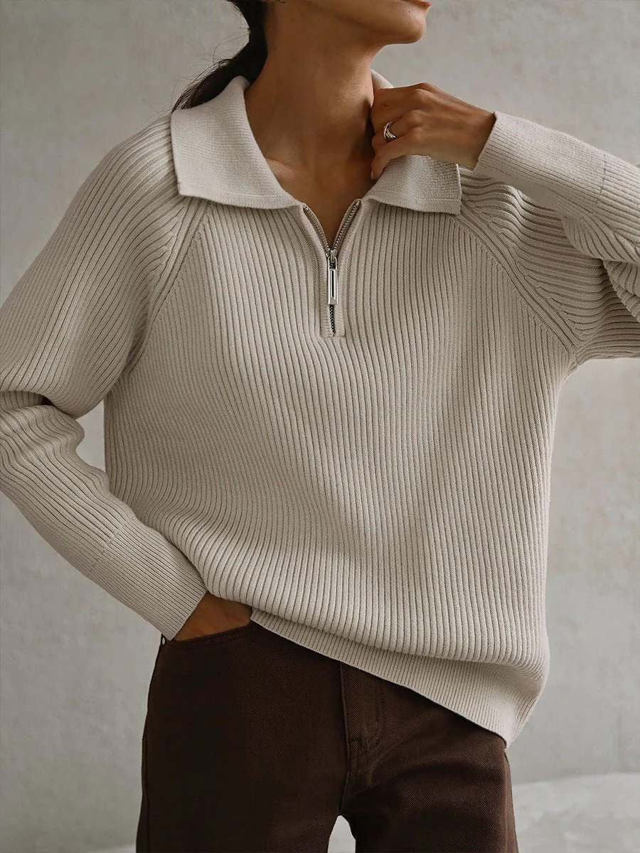 The Lazy Polo | Solid Color Polo Collar Knitted Hooded Pullover Sweater - Image 8