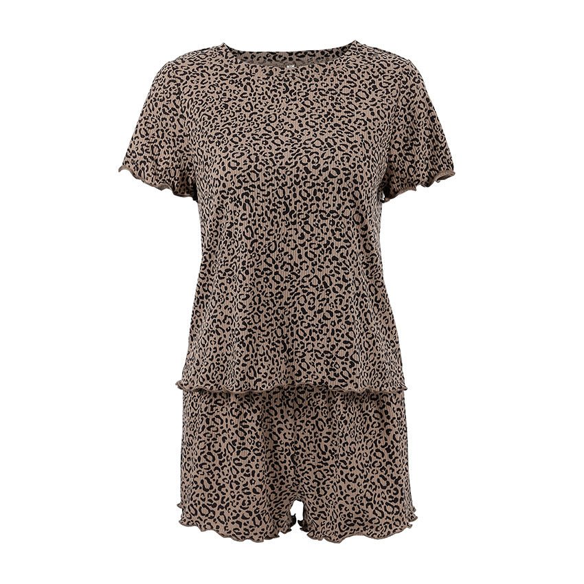 The Leopard Breeze | Leopard Print Short-Sleeve Top & Shorts Pajama Set - Image 5