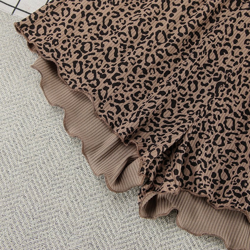 The Leopard Breeze | Leopard Print Short-Sleeve Top & Shorts Pajama Set - Image 6