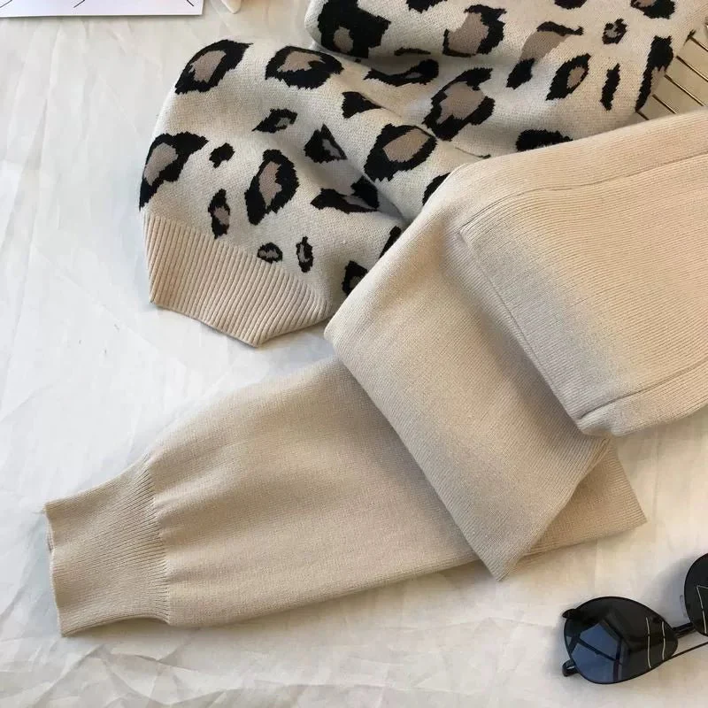 The Leopard Lounge | Women's Leopard Print Long-Sleeve Sweater & Straight-Leg Pants Set - Image 13