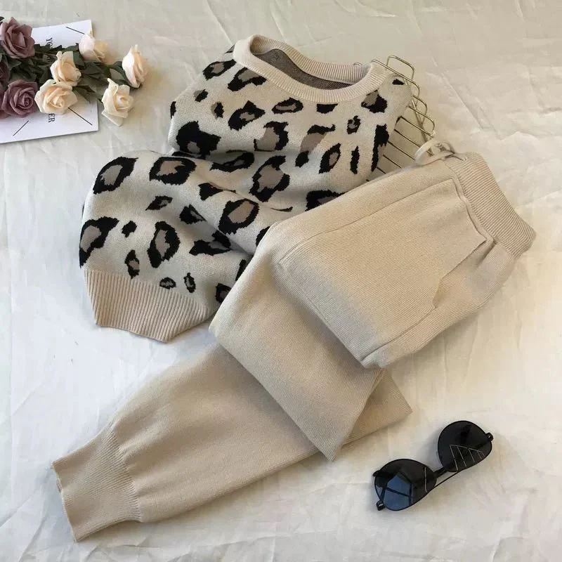 The Leopard Lounge | Women's Leopard Print Long-Sleeve Sweater & Straight-Leg Pants Set - Image 18