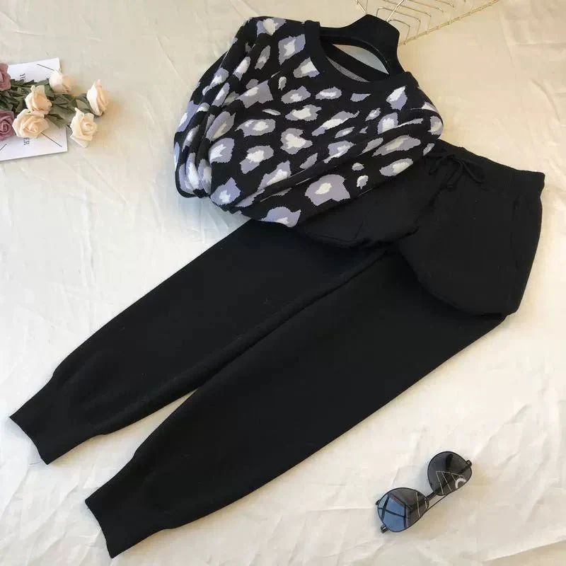 The Leopard Lounge | Women's Leopard Print Long-Sleeve Sweater & Straight-Leg Pants Set - Image 19