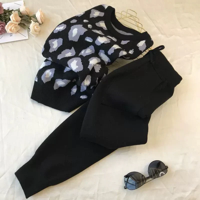 The Leopard Lounge | Women's Leopard Print Long-Sleeve Sweater & Straight-Leg Pants Set - Image 22