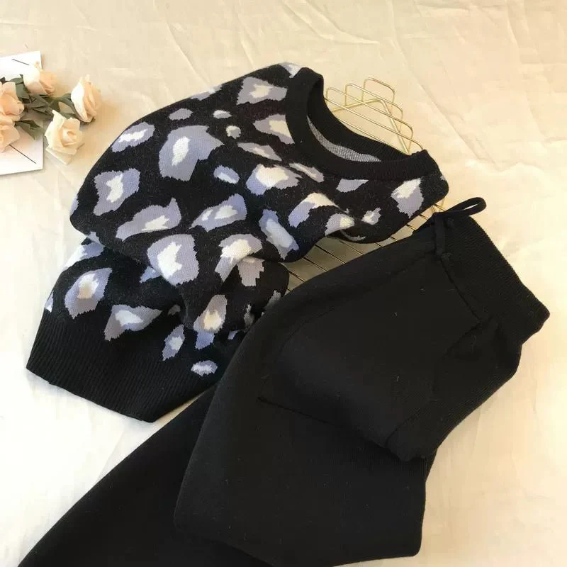 The Leopard Lounge | Women's Leopard Print Long-Sleeve Sweater & Straight-Leg Pants Set - Image 23
