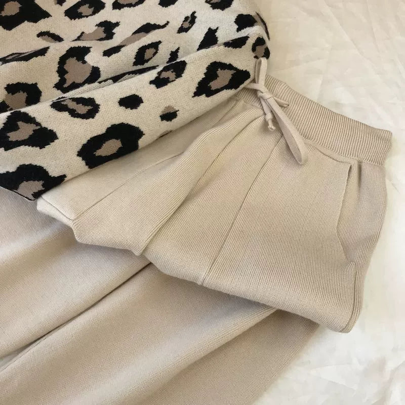 The Leopard Lounge | Women's Leopard Print Long-Sleeve Sweater & Straight-Leg Pants Set - Image 33