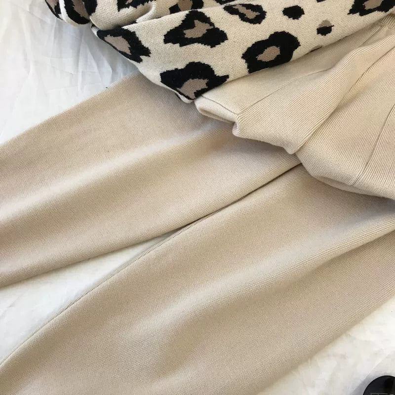 The Leopard Lounge | Women's Leopard Print Long-Sleeve Sweater & Straight-Leg Pants Set - Image 34