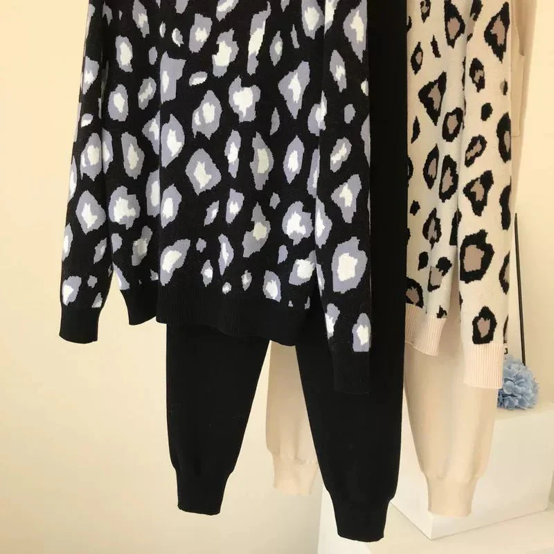 The Leopard Lounge | Women's Leopard Print Long-Sleeve Sweater & Straight-Leg Pants Set - Image 39