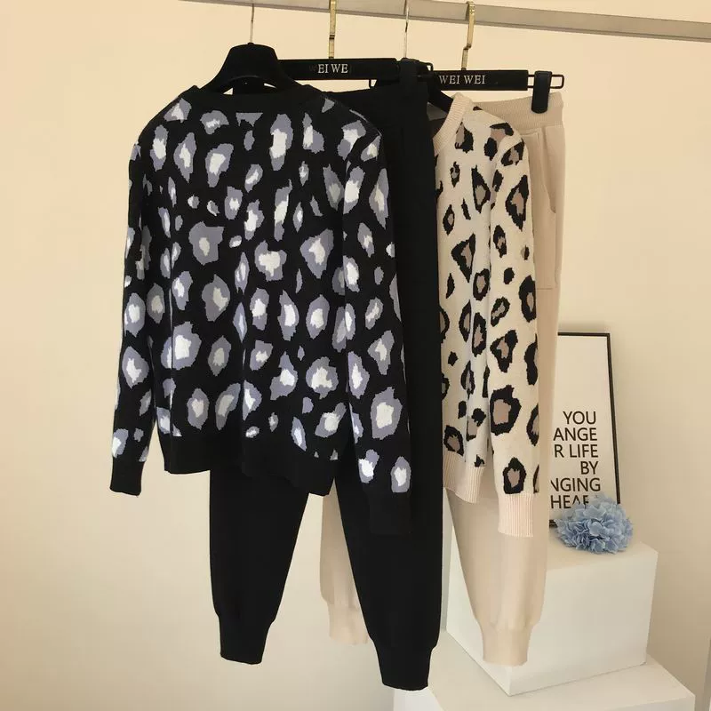 The Leopard Lounge | Women's Leopard Print Long-Sleeve Sweater & Straight-Leg Pants Set - Image 43