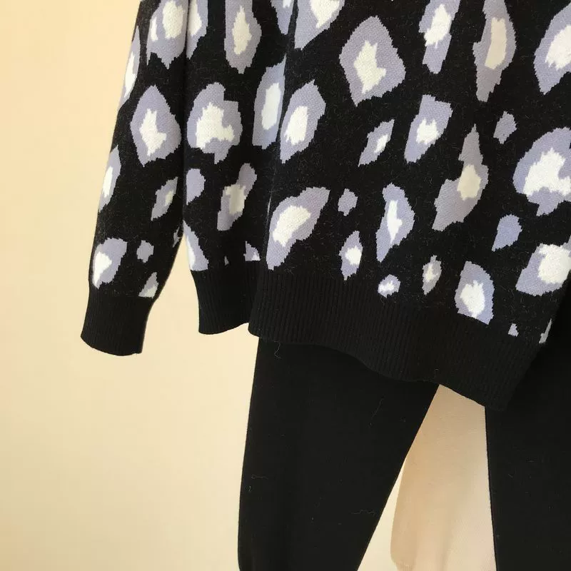 The Leopard Lounge | Women's Leopard Print Long-Sleeve Sweater & Straight-Leg Pants Set - Image 44