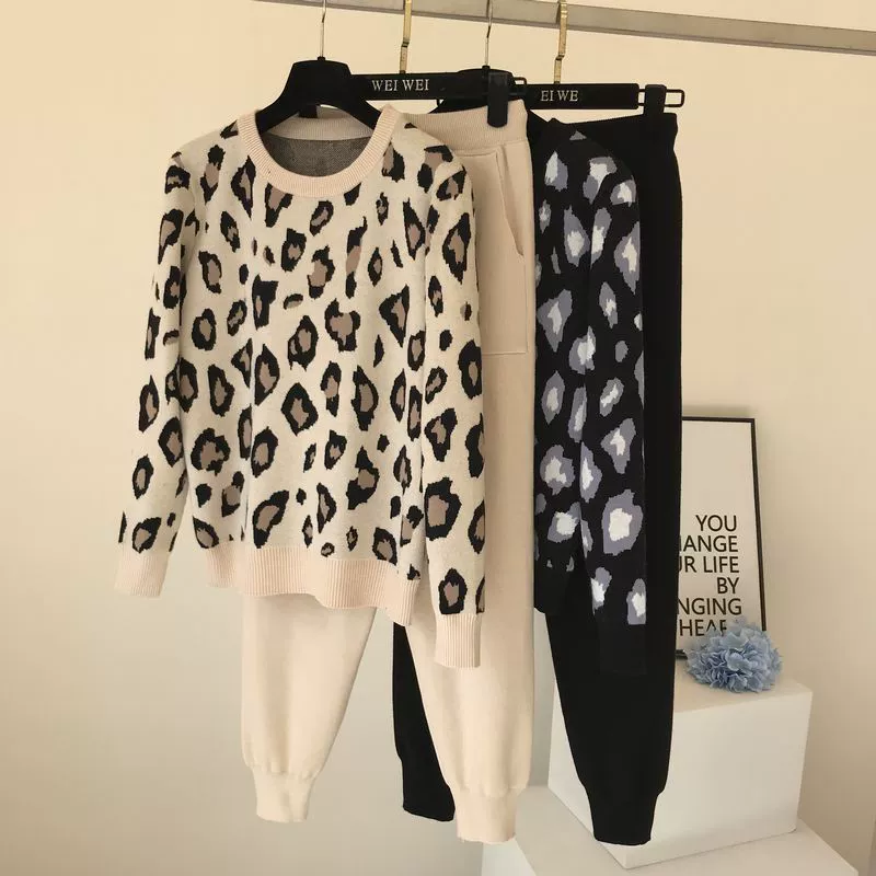 The Leopard Lounge | Women's Leopard Print Long-Sleeve Sweater & Straight-Leg Pants Set - Image 49