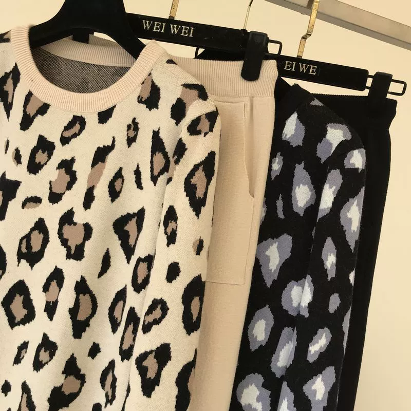 The Leopard Lounge | Women's Leopard Print Long-Sleeve Sweater & Straight-Leg Pants Set - Image 52