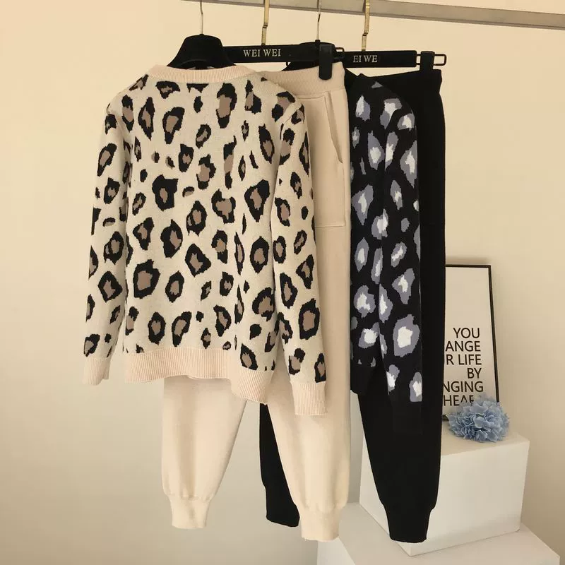 The Leopard Lounge | Women's Leopard Print Long-Sleeve Sweater & Straight-Leg Pants Set - Image 56