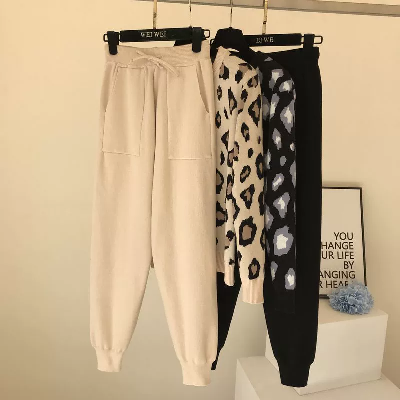 The Leopard Lounge | Women's Leopard Print Long-Sleeve Sweater & Straight-Leg Pants Set - Image 57